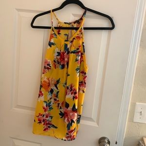 EUC Yellow Floral Papermoon Top Size M